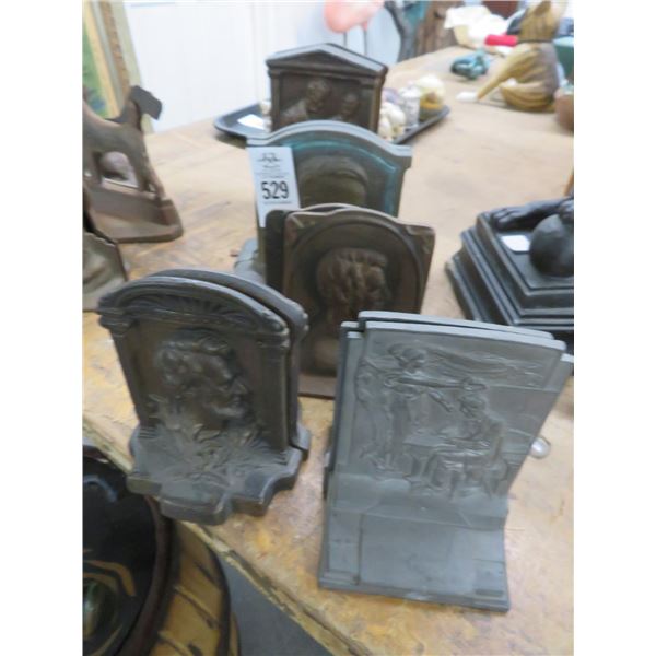 5-Cast Presidential Figural Bookend Sets - 5 X $