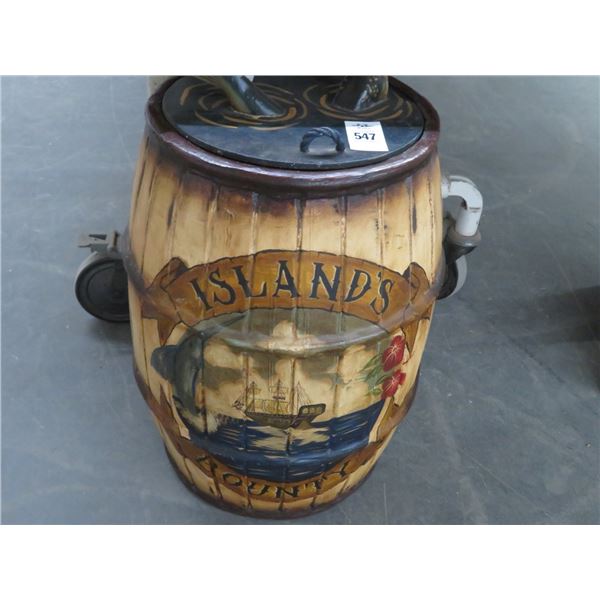 Island Bounty Tropical Barrel w/Fish Lid