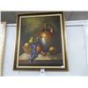 Image 1 : Framed Fruit Still Life Signed Hagel - 20 X 24