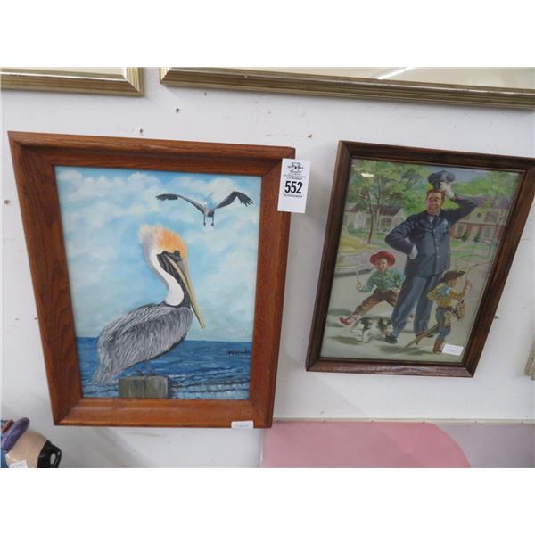 Framed Pelican, Rockwell Style Police Wall Art - 2