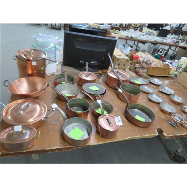 Large Lot of Copper Cookware - 26 Pcs.