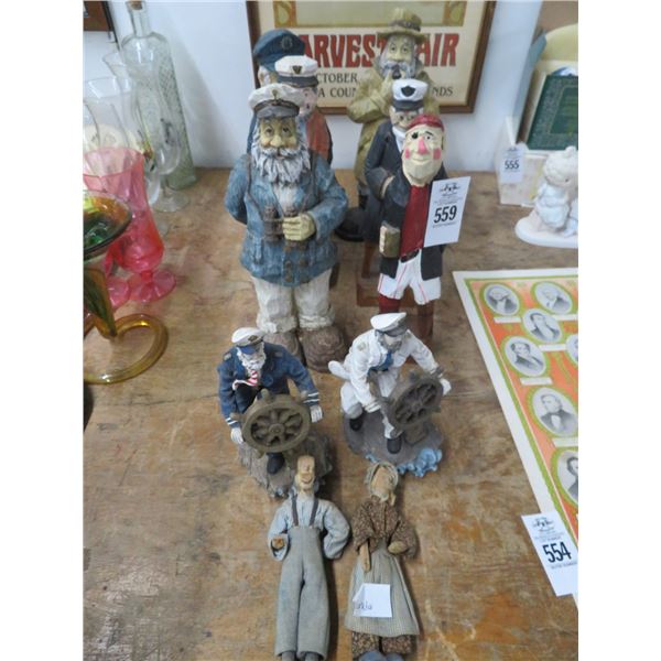 Carved Nautical Figurines - 10