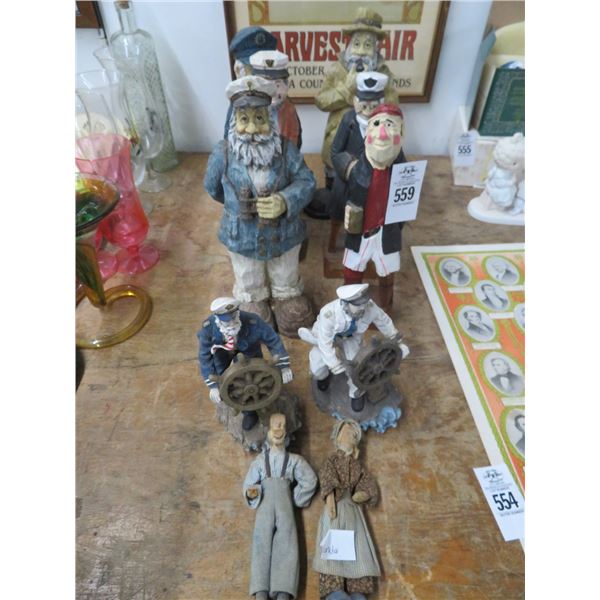 Carved Nautical Figurines - 10