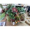 Image 1 : Asst. Potted Silk Florals and Basket