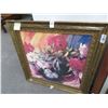 Image 1 : Framed Oil On Board Floral Wall Art - 36 X 36