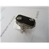 Image 2 : 14K WG Filigree Onyx & Diamond Ring w/2 European Round Cut Diamonds 4.1g