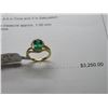 Image 1 : 18K YG Emerald & Diamond Ring w/One Mixed Cut Emerald and 20 Round Cut