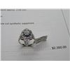 Image 1 : 14K WG Diamond Ring w/10 Round Cut Diamonds and 8 Calibur Synthetic Sapphire
