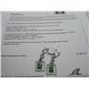 Image 1 : 18K WG Emerald & Diamond Earrings w/2 Square Emeralds & 142 Round Cut