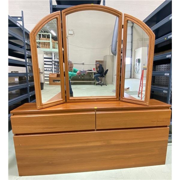 Palliser 20th Century Modern Mirror with Dresser W86 D12 H74