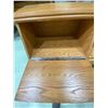 Image 5 : Vintage Wood Oak Headboard Set With Plenty Of Storage - Side Cabinets 