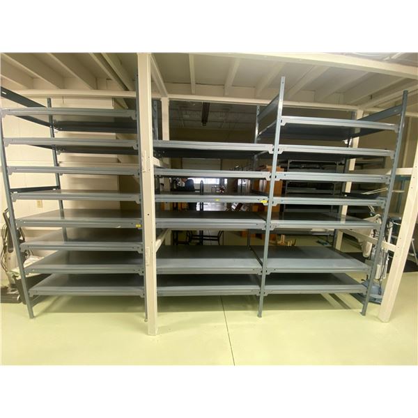 Industrial Shelving With 3 Sections - Each Section is 50W x 18D x 8ft is Adjustable to suit you