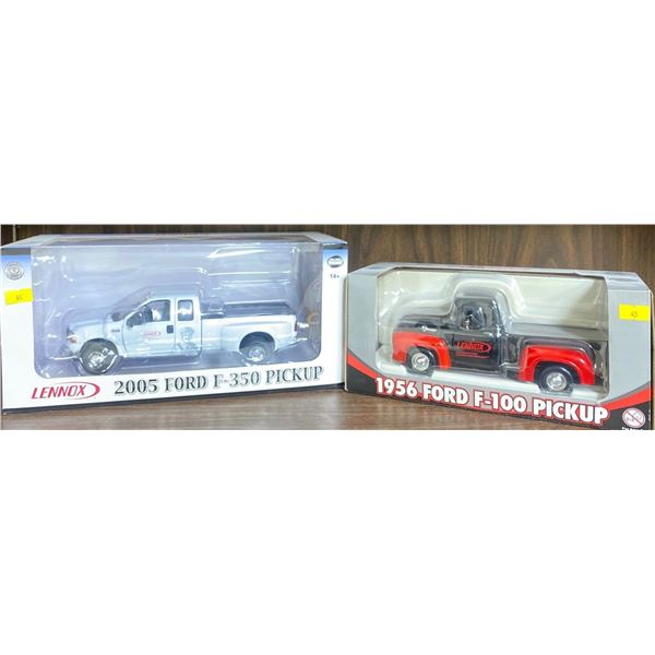 2 Die Cast Lennox Delivery Vehicles - 1956 f-100 