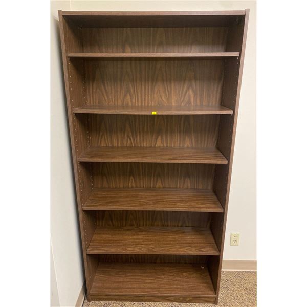 Sturdy Dark Walnut Office Shelf 3ft W x 1ft D x 6ft H