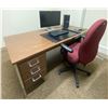 Image 1 : Retro Office Secretary Desk 6ft-W x 3ft-D x 3ft-H /Full Dell Intel Corei7 Computer 27" Monitor