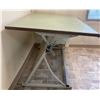 Image 2 : Large Drafting Blue-Print Table With Teal Mat 60W40D40H