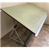 Image 3 : Large Drafting Blue-Print Table With Teal Mat 60W40D40H