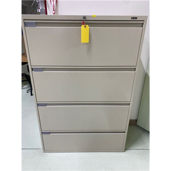 Locking Metal 4 Drawer File Cabinet 36W18D54H