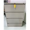 Image 1 : Locking Metal 4 Drawer File Cabinet 36W18D54H