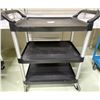 Image 1 : Delivery Cart - Black Plastic With Aluminum Legs - 34W19D35H