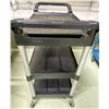 Image 2 : Delivery Cart - Black Plastic With Aluminum Legs - 34W19D35H