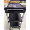 Image 2 : Delivery Cart - Black Plastic With Aluminum Legs - 34W19D35H