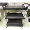 Image 1 : Delivery Cart - Black Plastic With Aluminum Legs - 34W19D35H