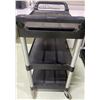 Image 2 : Delivery Cart - Black Plastic With Aluminum Legs - 34W19D35H