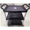 Image 1 : Delivery Cart - Black Plastic With Aluminum Legs - 34W19D35H