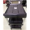Image 2 : Delivery Cart - Black Plastic With Aluminum Legs - 34W19D35H