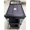 Image 2 : Delivery Cart - Black Plastic With Aluminum Legs - 34W19D35H