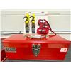 Image 1 : DIY Mark Stanley Tools Red Vintage Tool Box filled w/Everyday Tools & Brand New Straps
