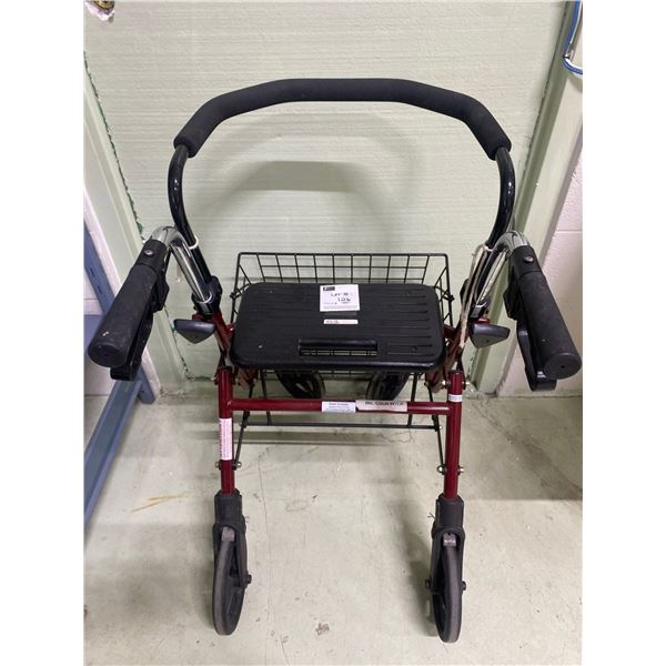 Lightweight Extra-Wide Aluminum Rollater Walking Aid w/Push Down Brake (adult walker)