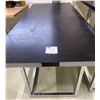 Image 2 : Two Large Black Top Shop Tables  both are 72w x30d   34tall & 28tall