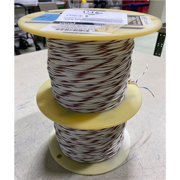 1000ft White & Brown 305m Alpha-Wire Spools of Electrical Wire