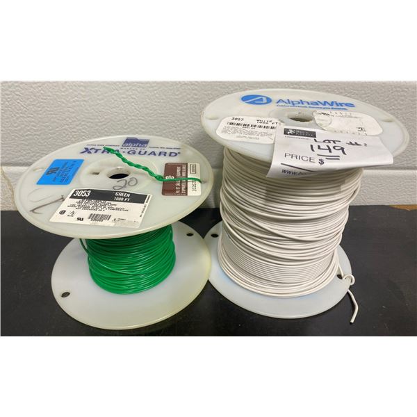 3053 & 3057 White & Green Partial Wire Rolls from Alpha Wire