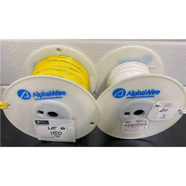 3053 Two Partial Wire Rolls White & Yellow