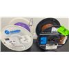 Image 1 : Two Partial Rolls Of Electrical Wire Spools Purple & Brown