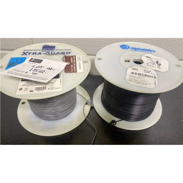 Two Partial Wire Rolls XTra Guard by Alpha-Wire  Grey & Black Spools