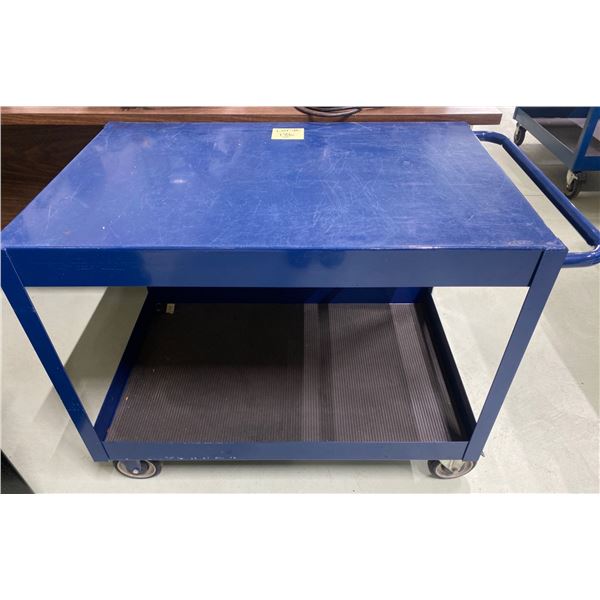 Blue Dual Shelved Trolly Cart on Castors