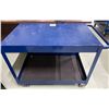 Image 1 : Blue Dual Shelved Trolly Cart on Castors