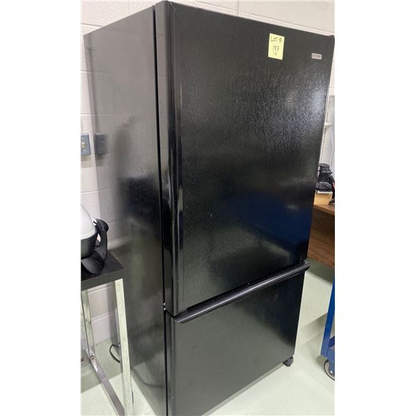 Black Kenmore Upright Refrigerator& Freezer  Humidity Controlled  Gently Used  30"w x 32"d x 69"tall