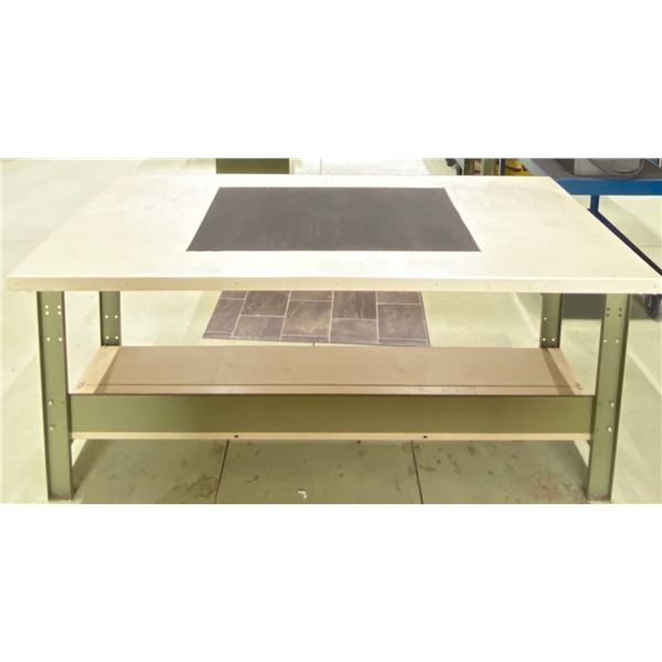 Trio of Steel Shelving Units  8ft Tall 50"wide