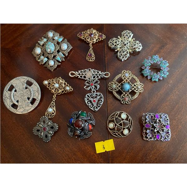 Assortment Of Exquisite Costume Brooches