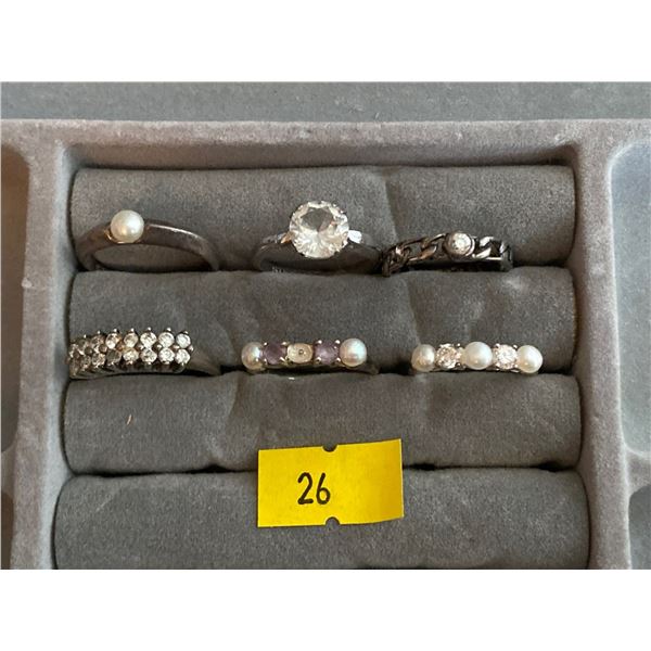 Set Of Sterling Silver Rings (Size 6-8)