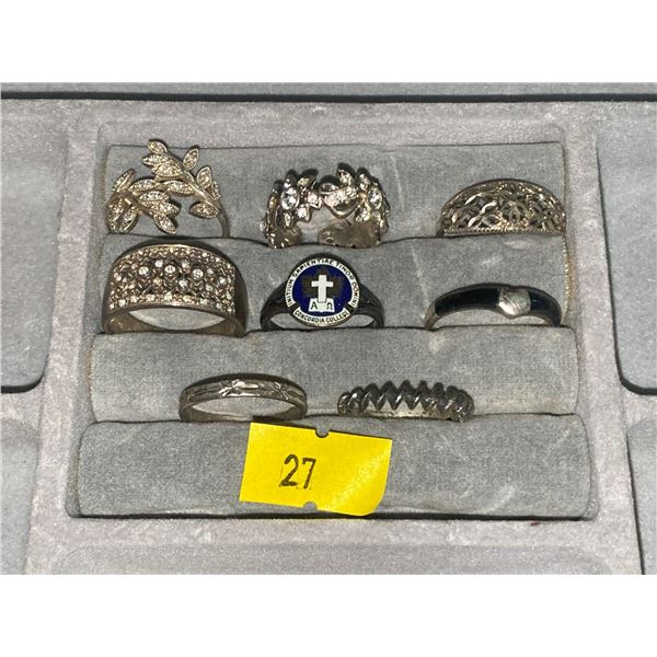 Collection Of Sterling Silver Rings (Size 6-8)