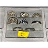 Image 1 : Collection Of Sterling Silver Rings (Size 6-8)