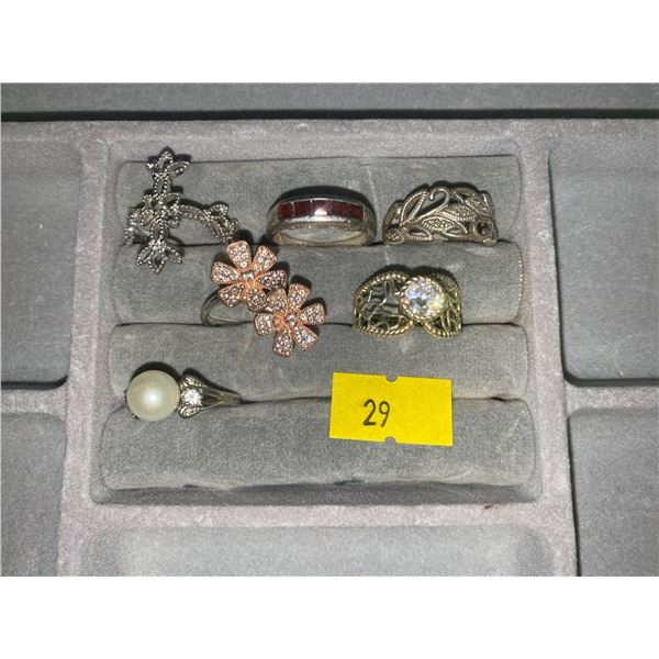 Assortment Of Sterling Silver Rings (Size 6-8)