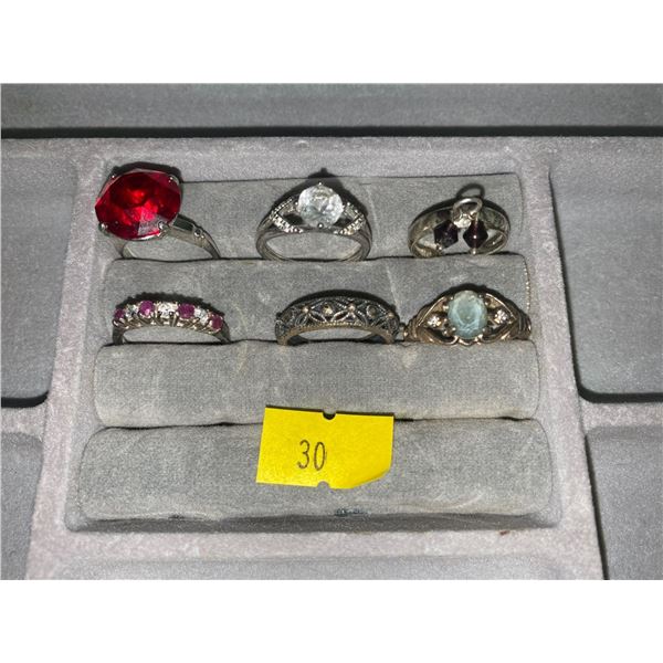 Assortment Of Sterling Silver Rings (Size 6-8)