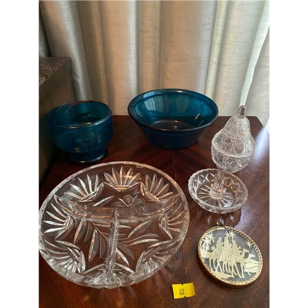 Assortment Of Crystal And Glass Home Items